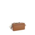 Jacquemus Le Cuerda Horizontal Shoulder Bag in brown leather with a beige strap, shown at an angle on a white background.